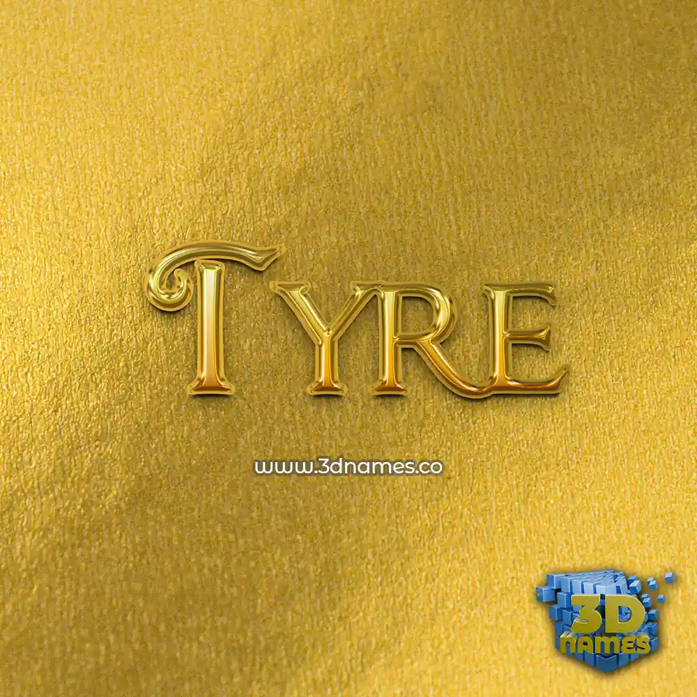 tyre in All Gold style - 3D name wallpaper