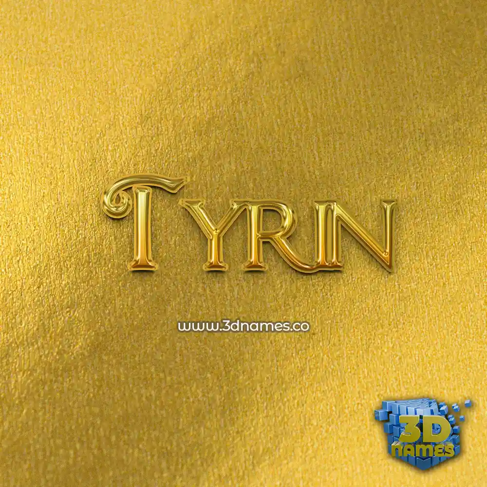 tyrin in All Gold style - 3D name wallpaper