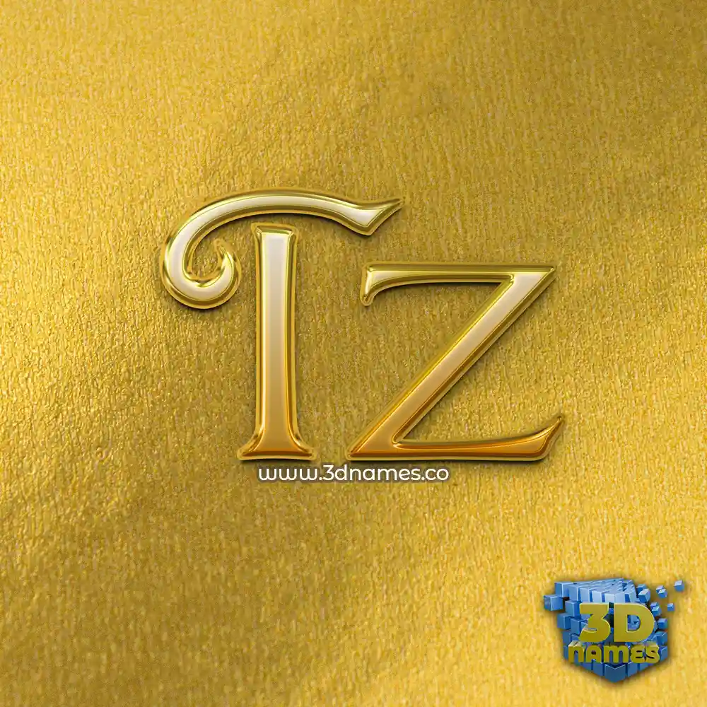 tz in All Gold style - 3D name wallpaper