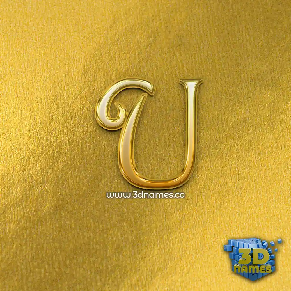 u in All Gold style - 3D name wallpaper