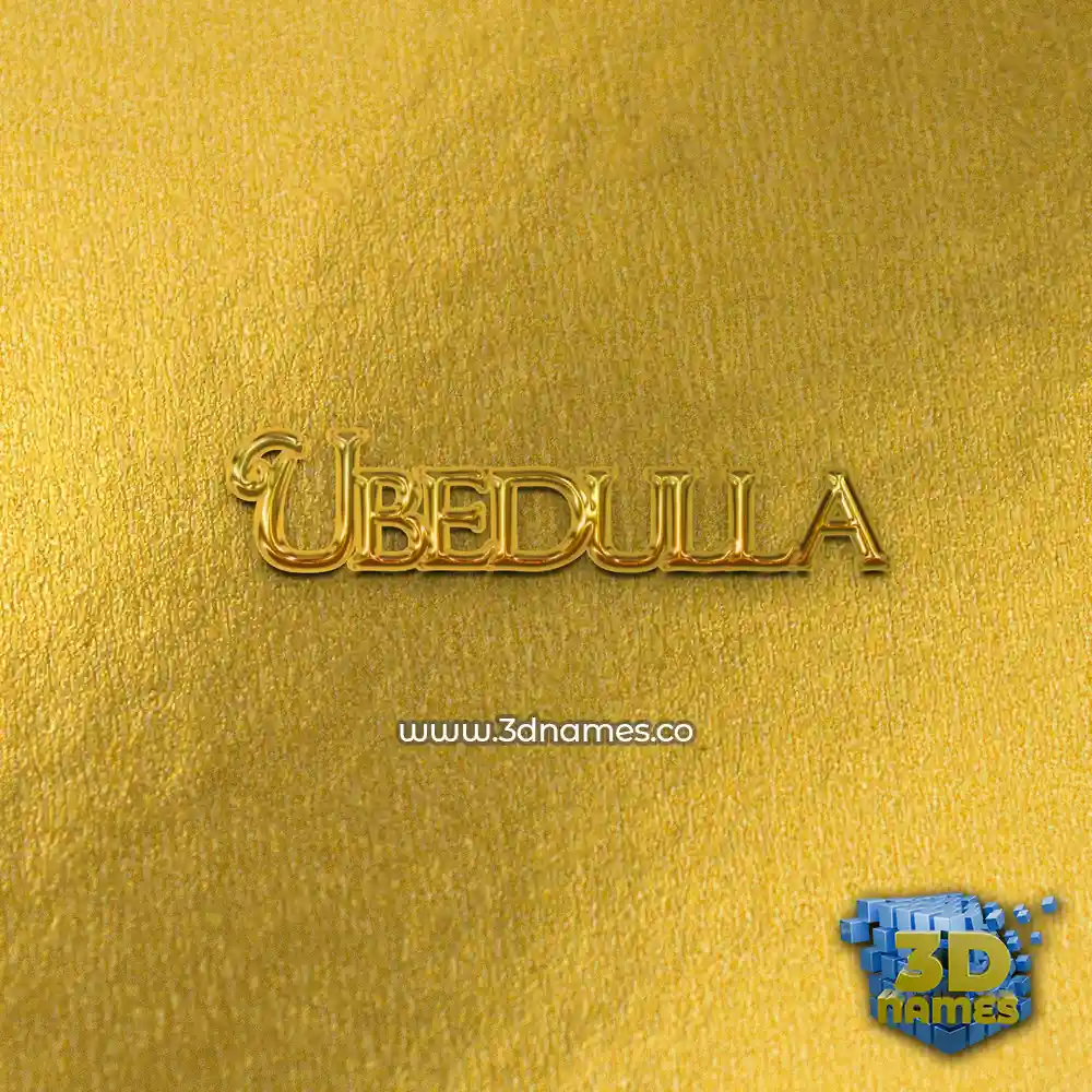 ubedulla in All Gold style - 3D name wallpaper