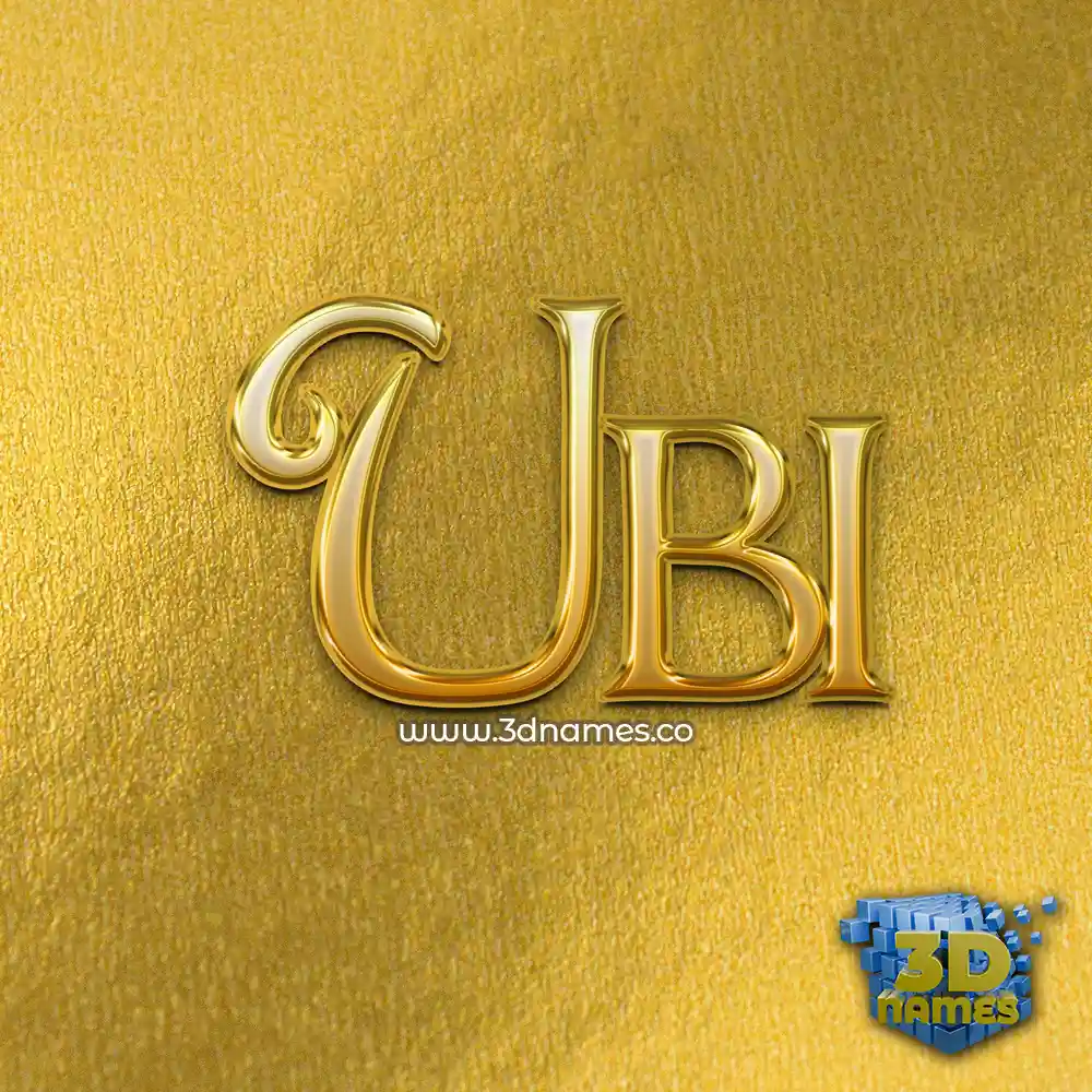 ubi in All Gold style - 3D name wallpaper