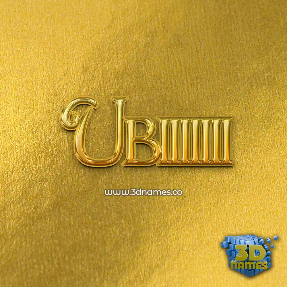 ubiiiiiii in All Gold style - 3D name wallpaper