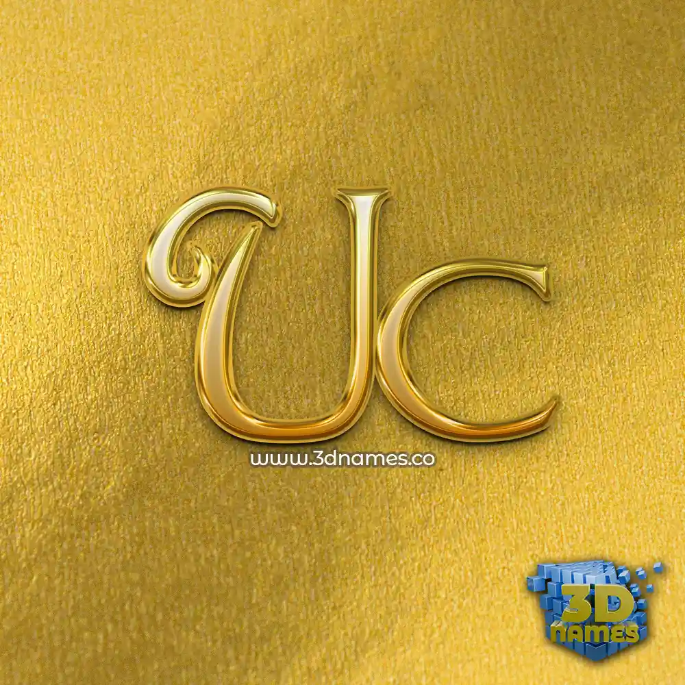uc in All Gold style - 3D name wallpaper