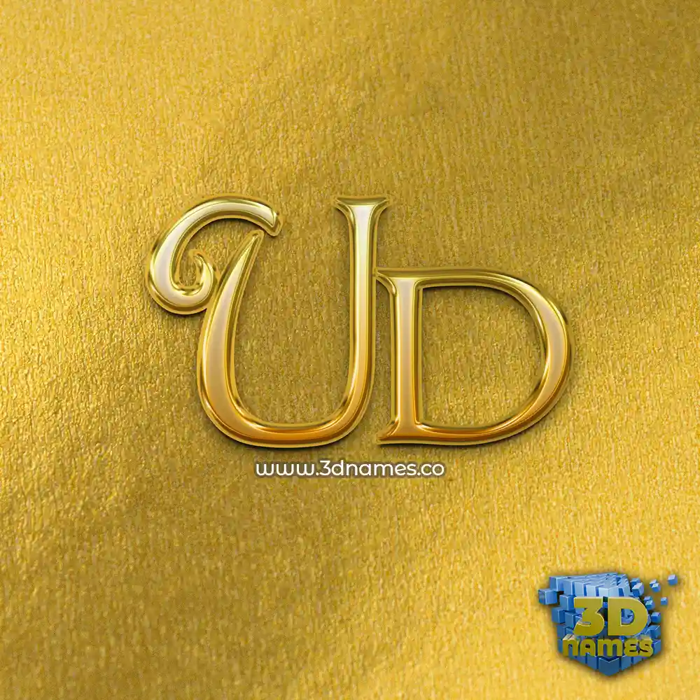 ud in All Gold style - 3D name wallpaper