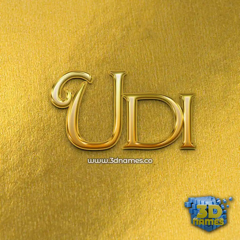udi in All Gold style - 3D name wallpaper
