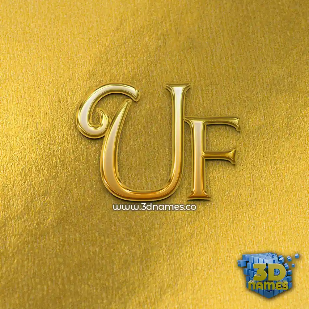 uf in All Gold style - 3D name wallpaper