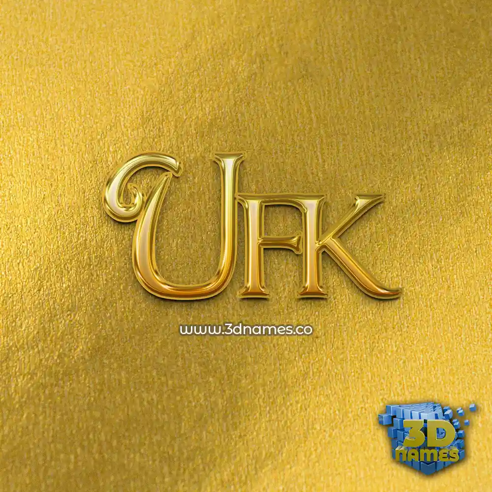 ufk in All Gold style - 3D name wallpaper