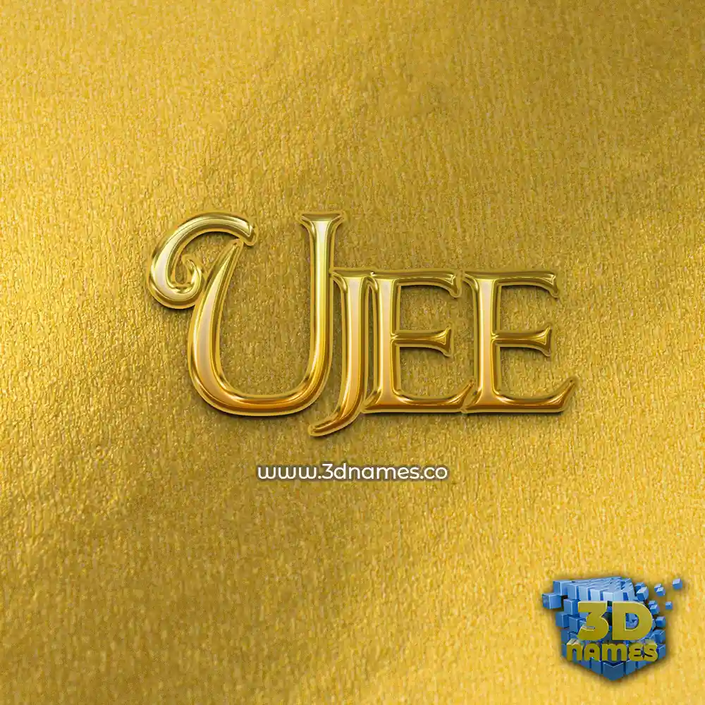 ujee in All Gold style - 3D name wallpaper