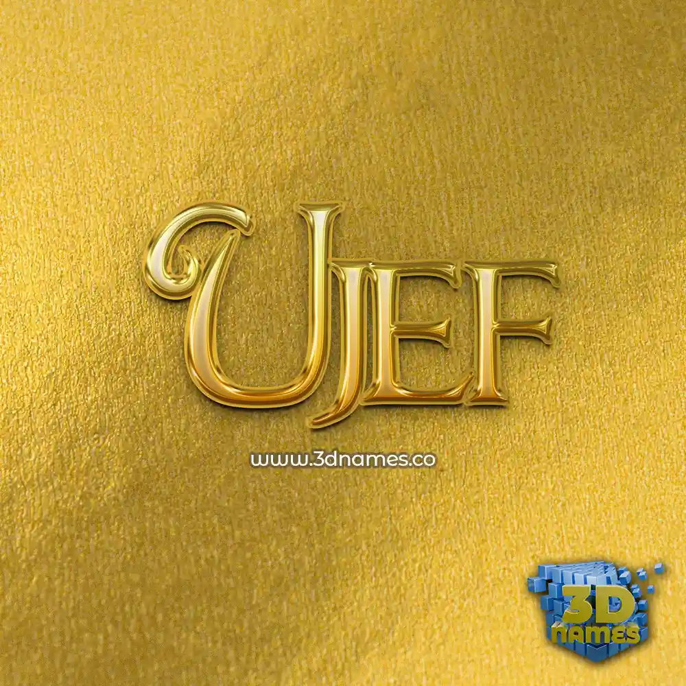 ujef in All Gold style - 3D name wallpaper