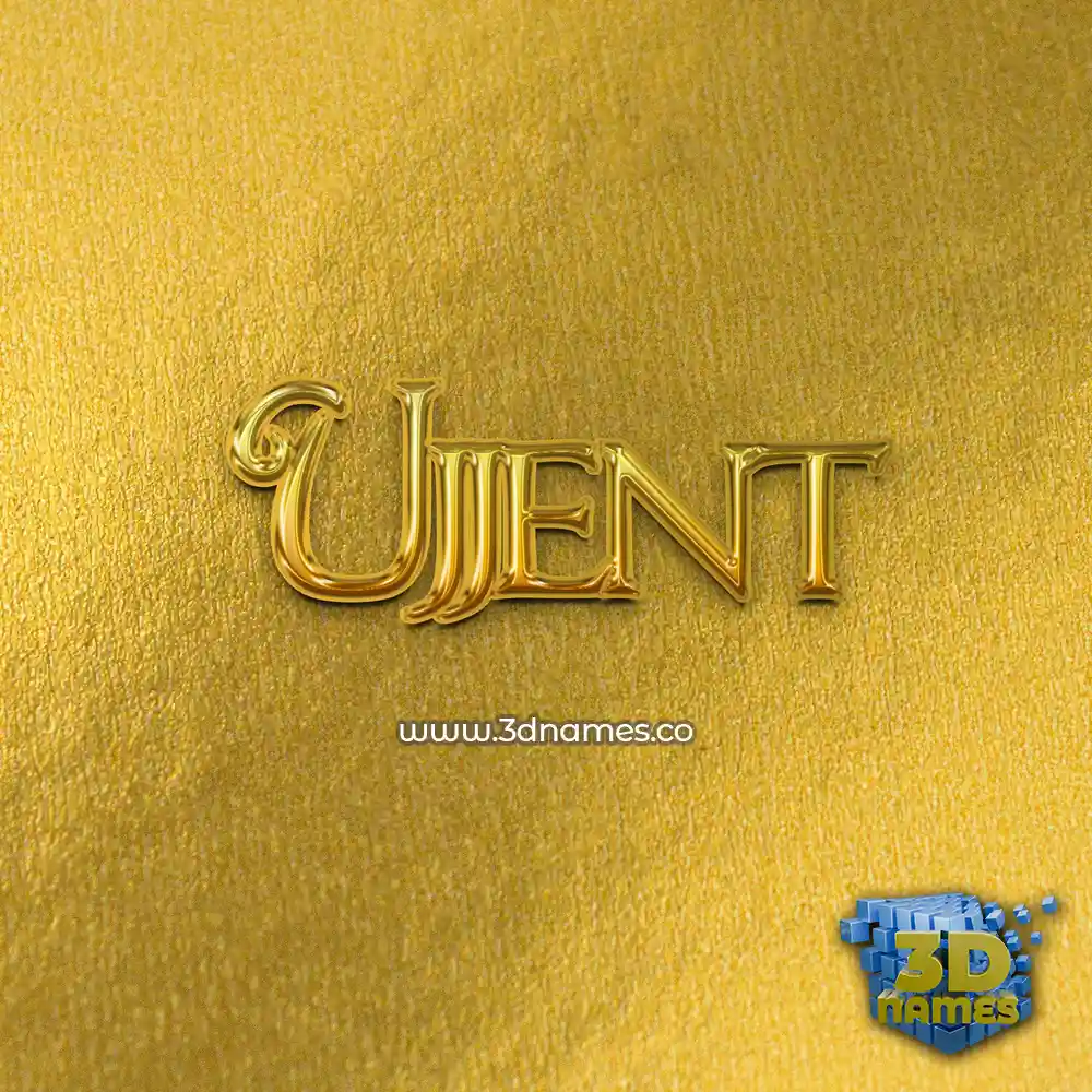 ujjent in All Gold style - 3D name wallpaper