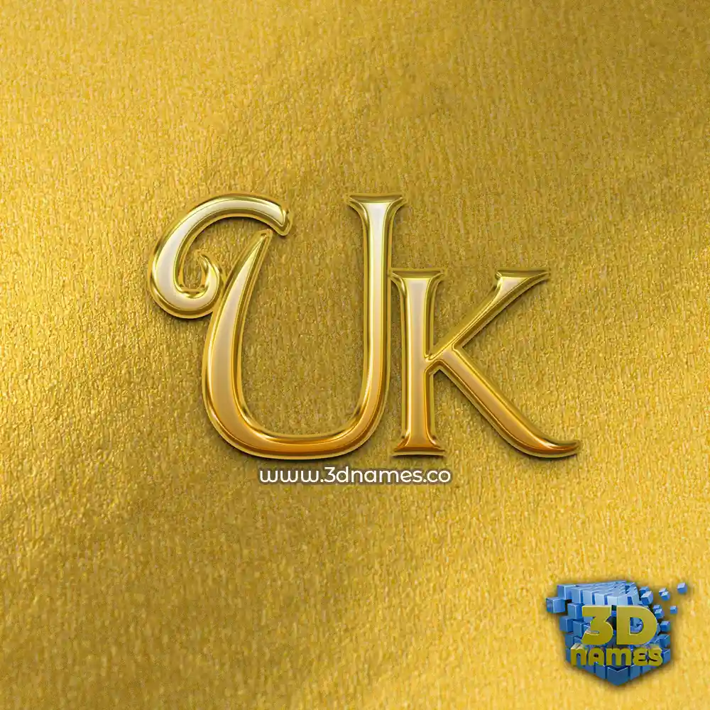 uk in All Gold style - 3D name wallpaper
