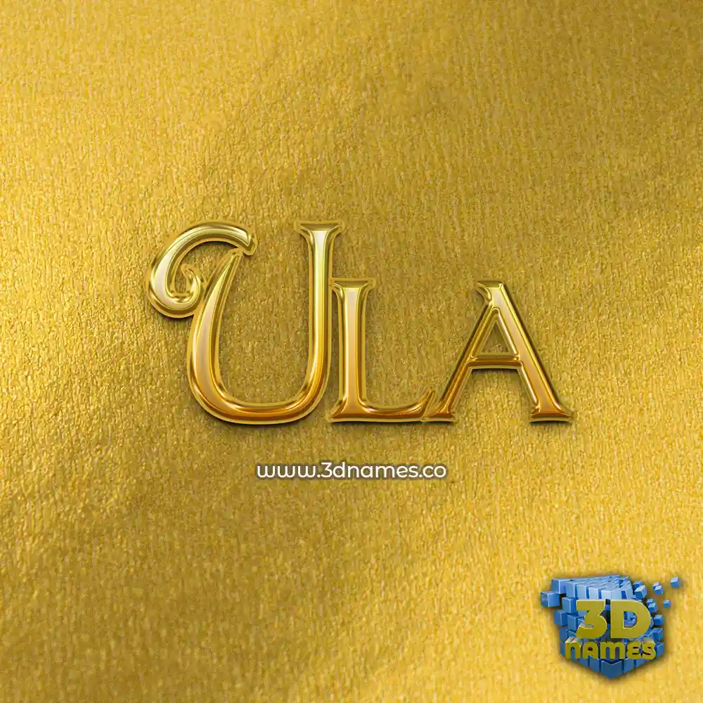 ula in All Gold style - 3D name wallpaper