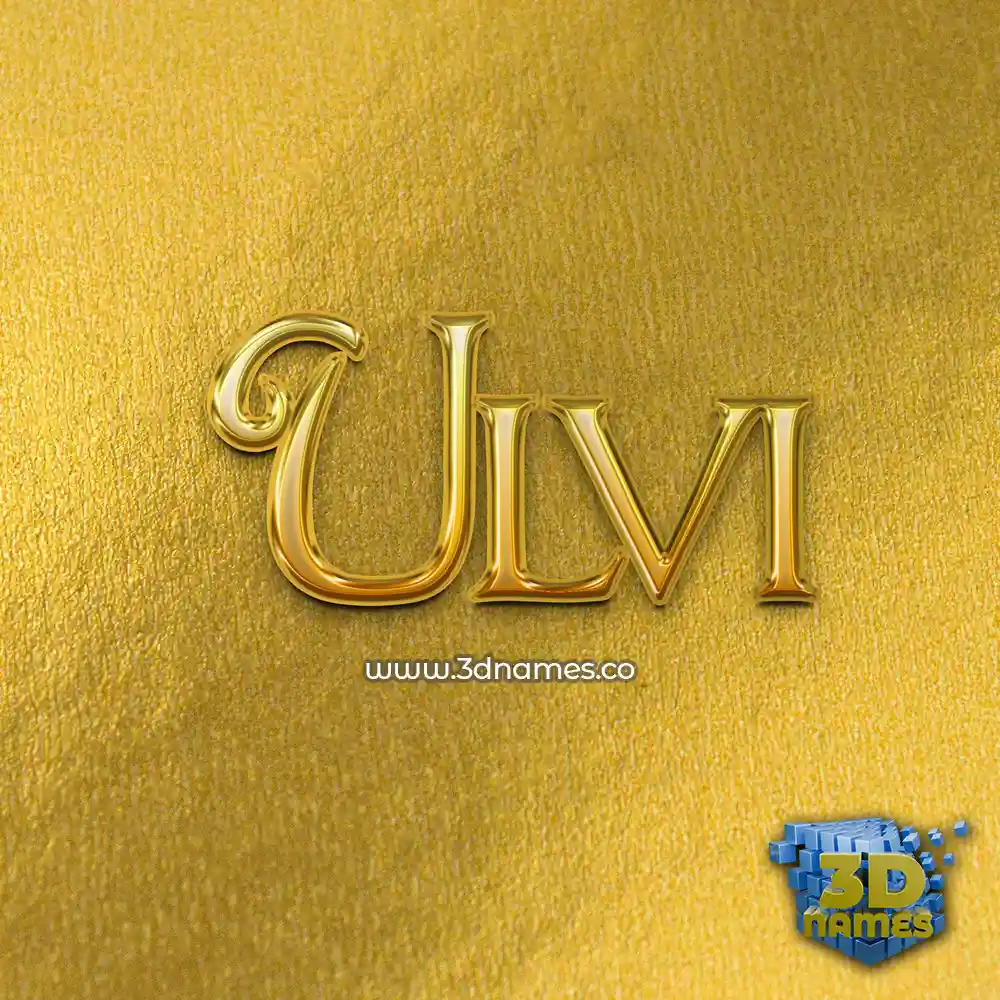 ulvi in All Gold style - 3D name wallpaper