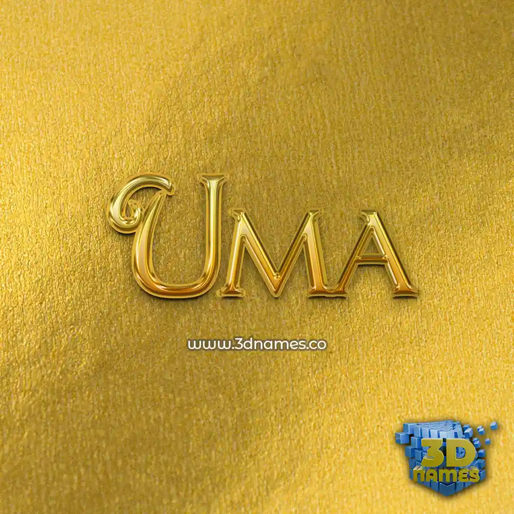 uma in All Gold style - 3D name wallpaper