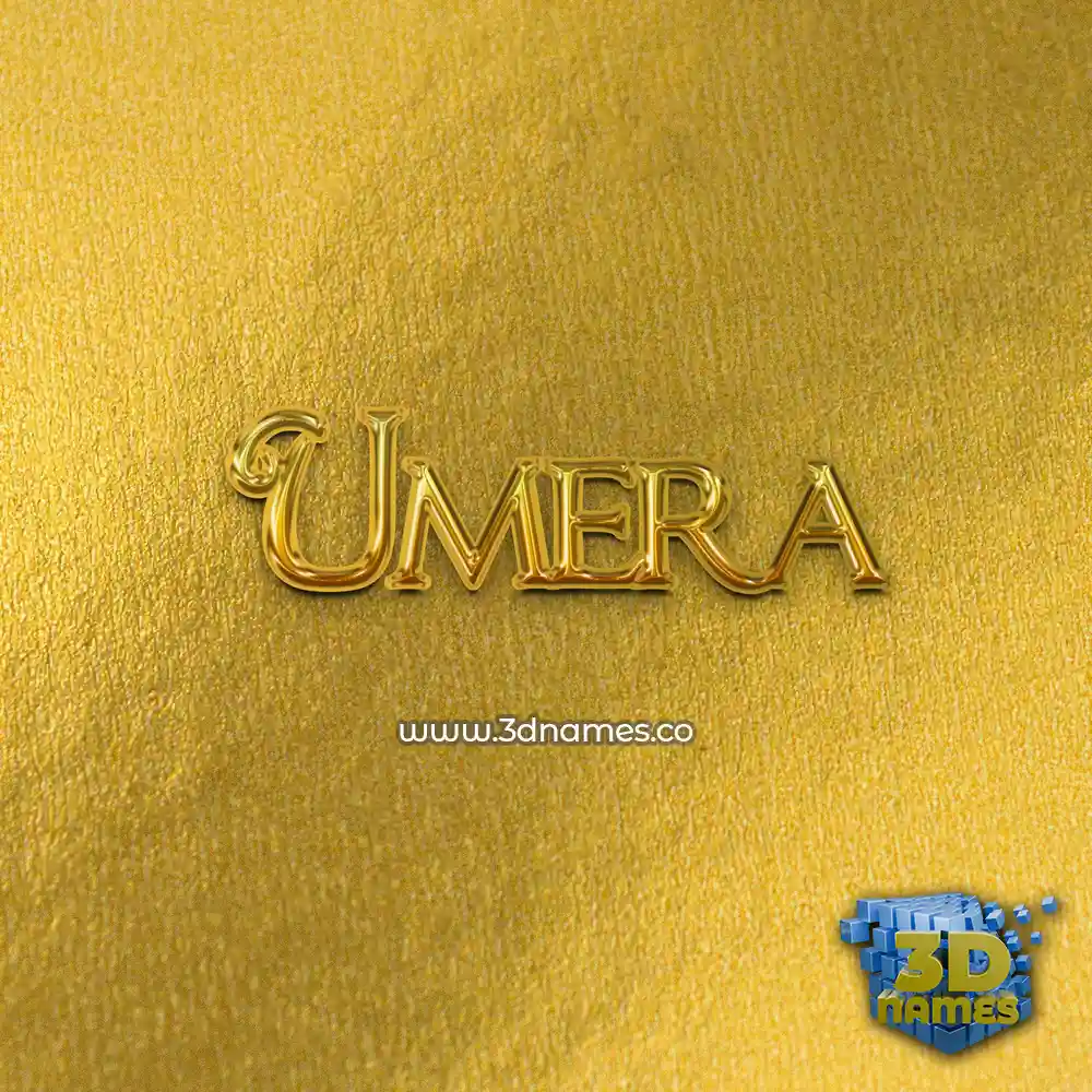 umera in All Gold style - 3D name wallpaper