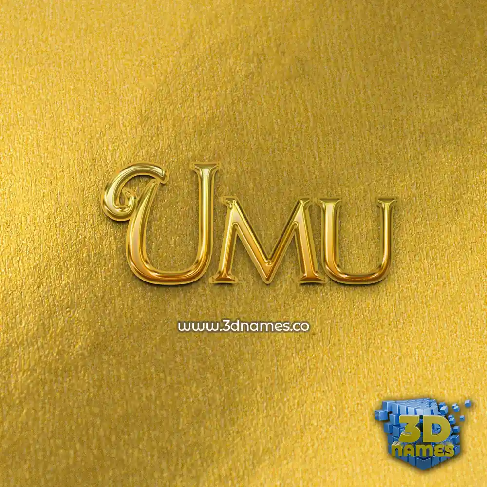 umu in All Gold style - 3D name wallpaper