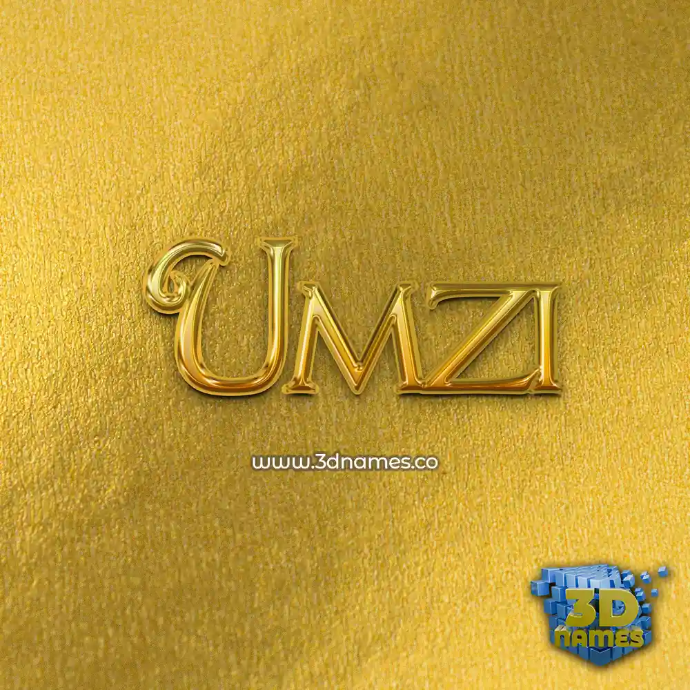 umzi in All Gold style - 3D name wallpaper