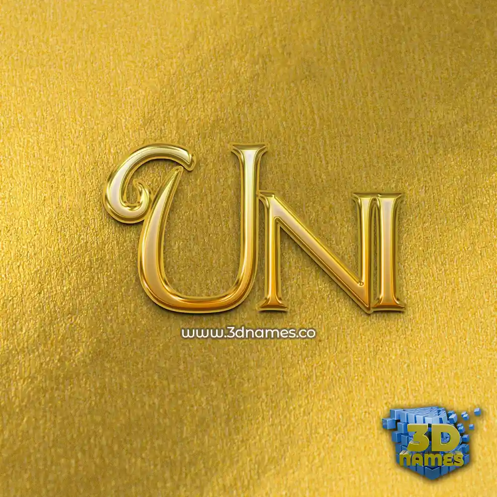 uni in All Gold style - 3D name wallpaper