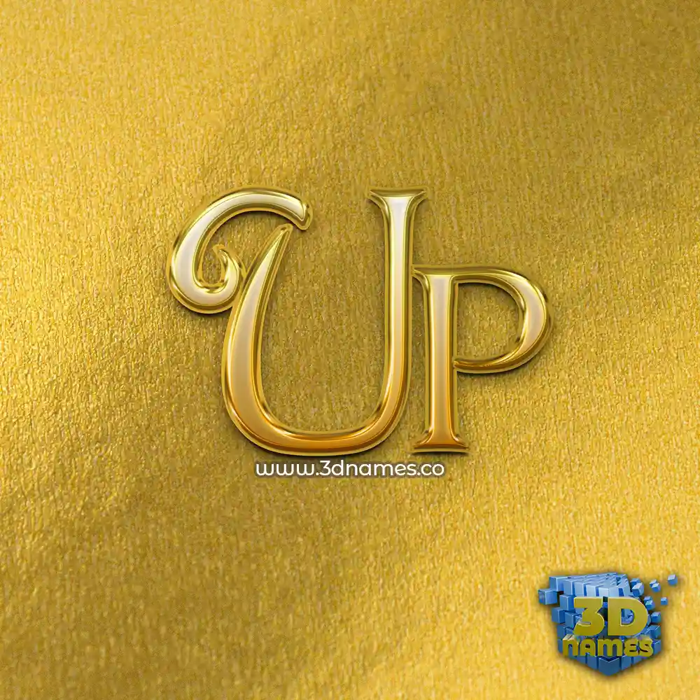 up in All Gold style - 3D name wallpaper
