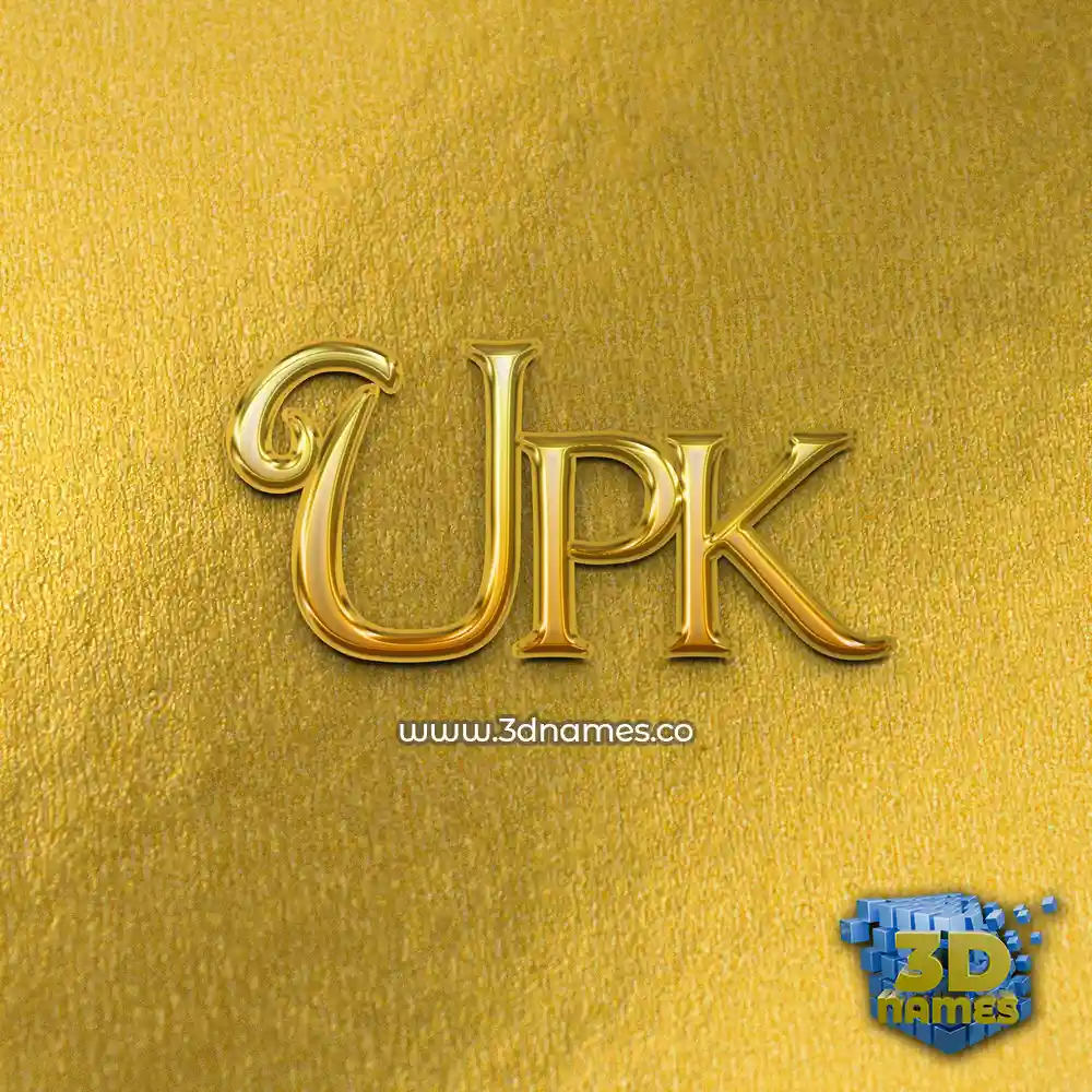 upk in All Gold style - 3D name wallpaper