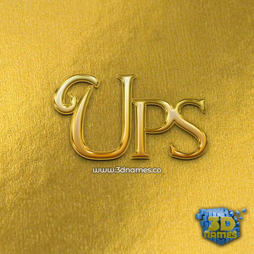 ups in All Gold style - 3D name wallpaper