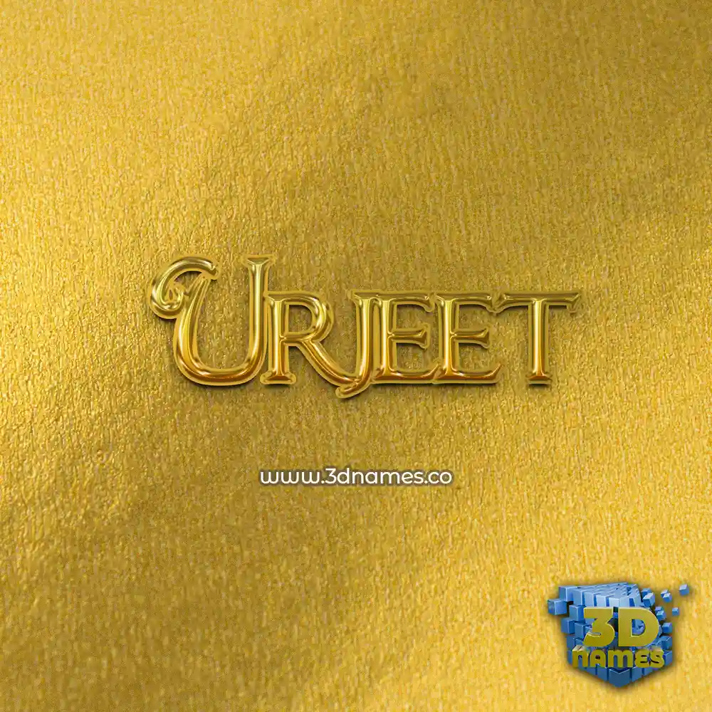urjeet in All Gold style - 3D name wallpaper