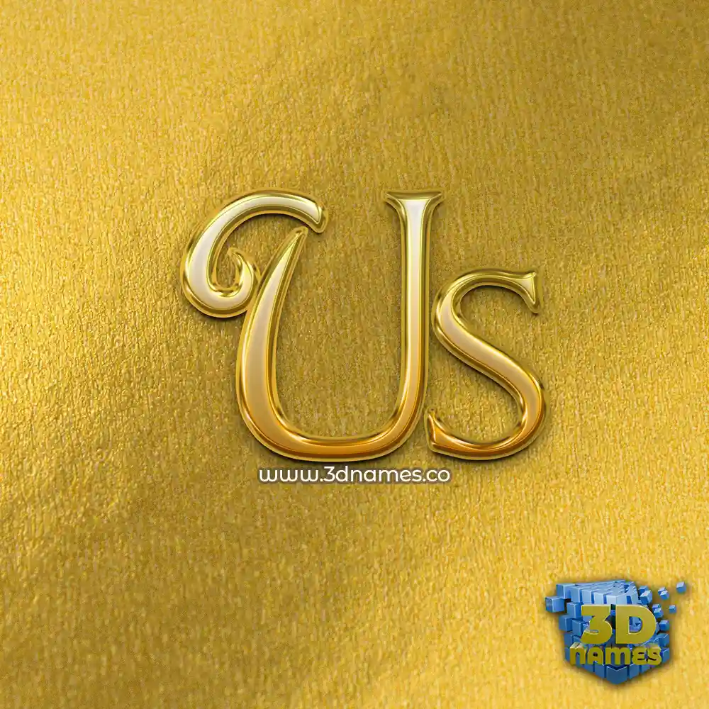 us in All Gold style - 3D name wallpaper
