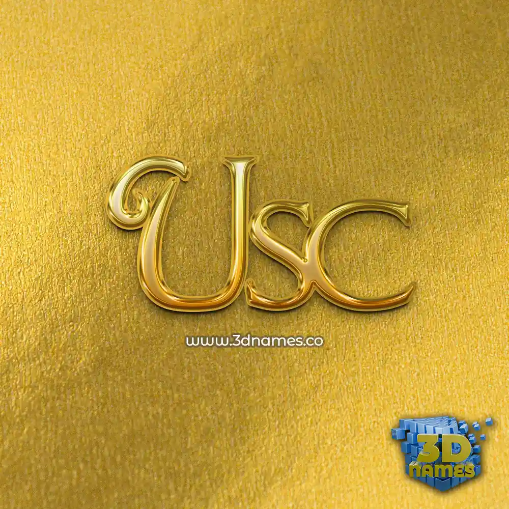 usc in All Gold style - 3D name wallpaper