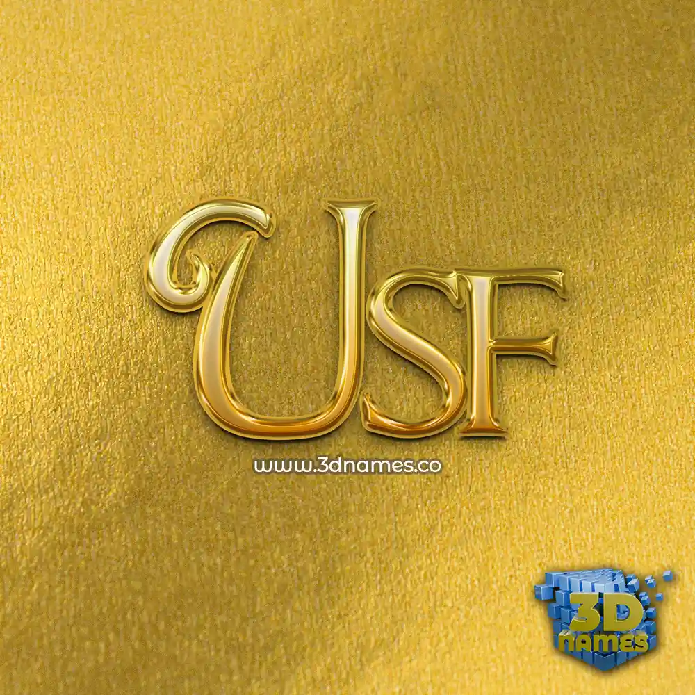usf in All Gold style - 3D name wallpaper