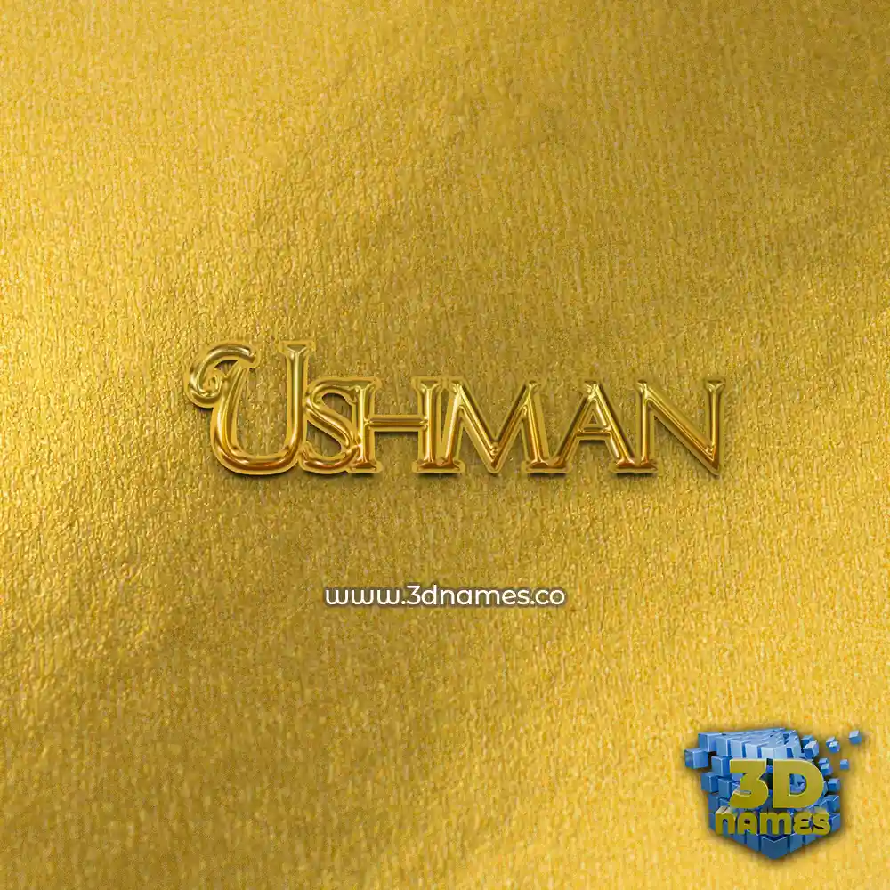 ushman in All Gold style - 3D name wallpaper