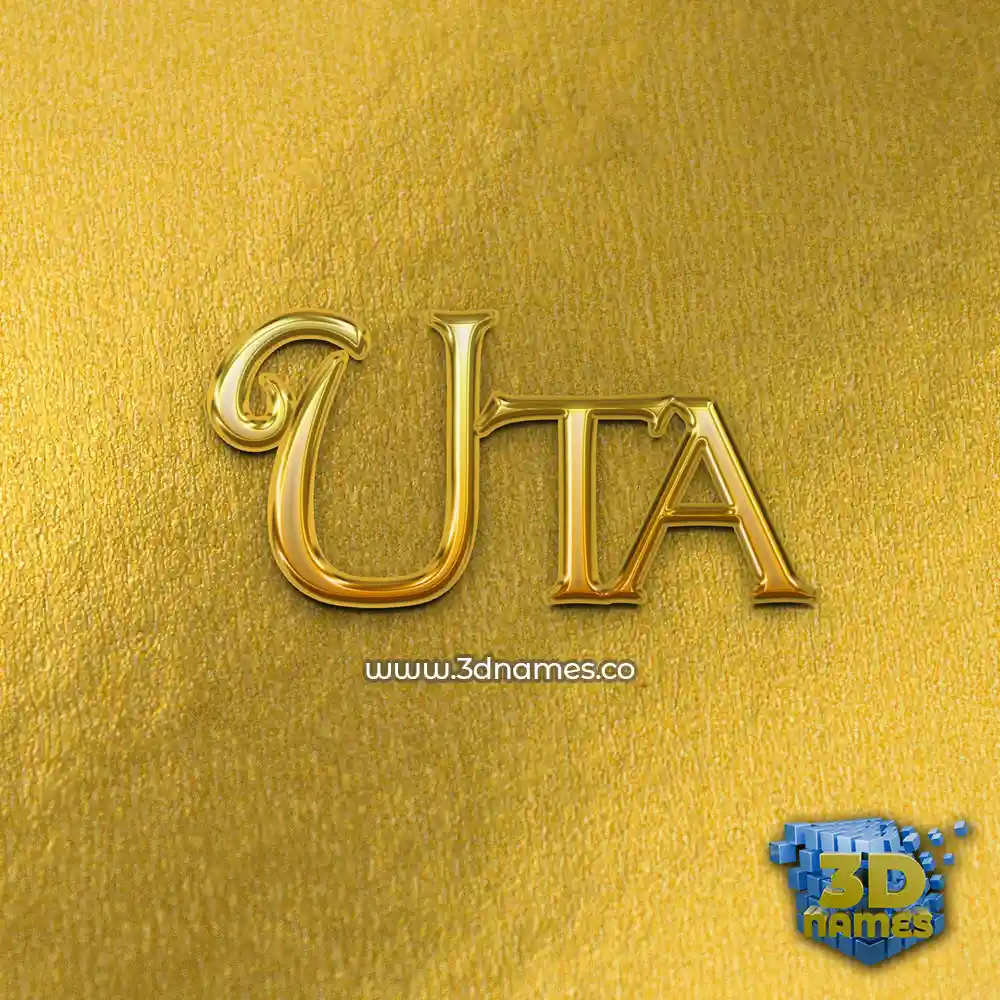 uta in All Gold style - 3D name wallpaper