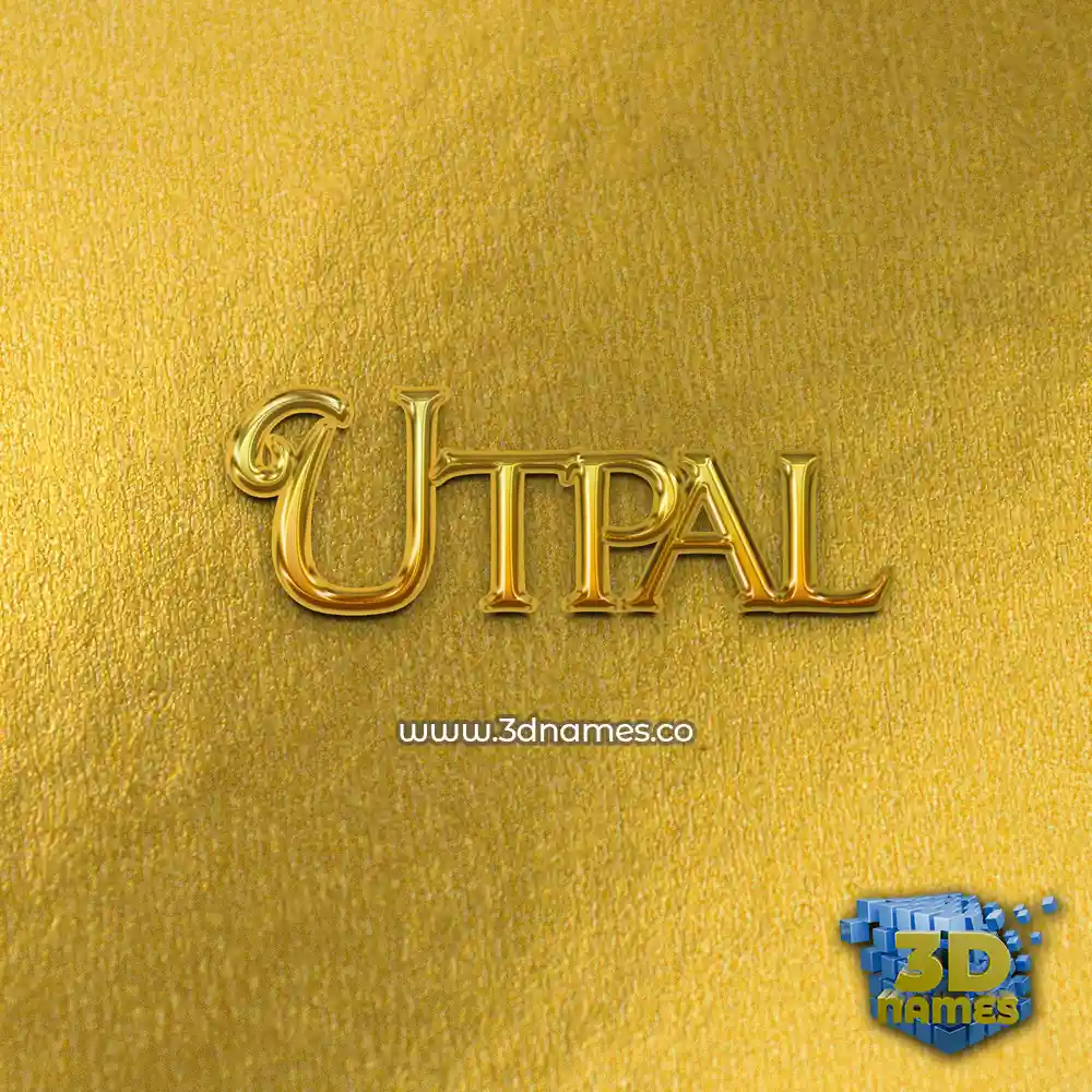 utpal in All Gold style - 3D name wallpaper