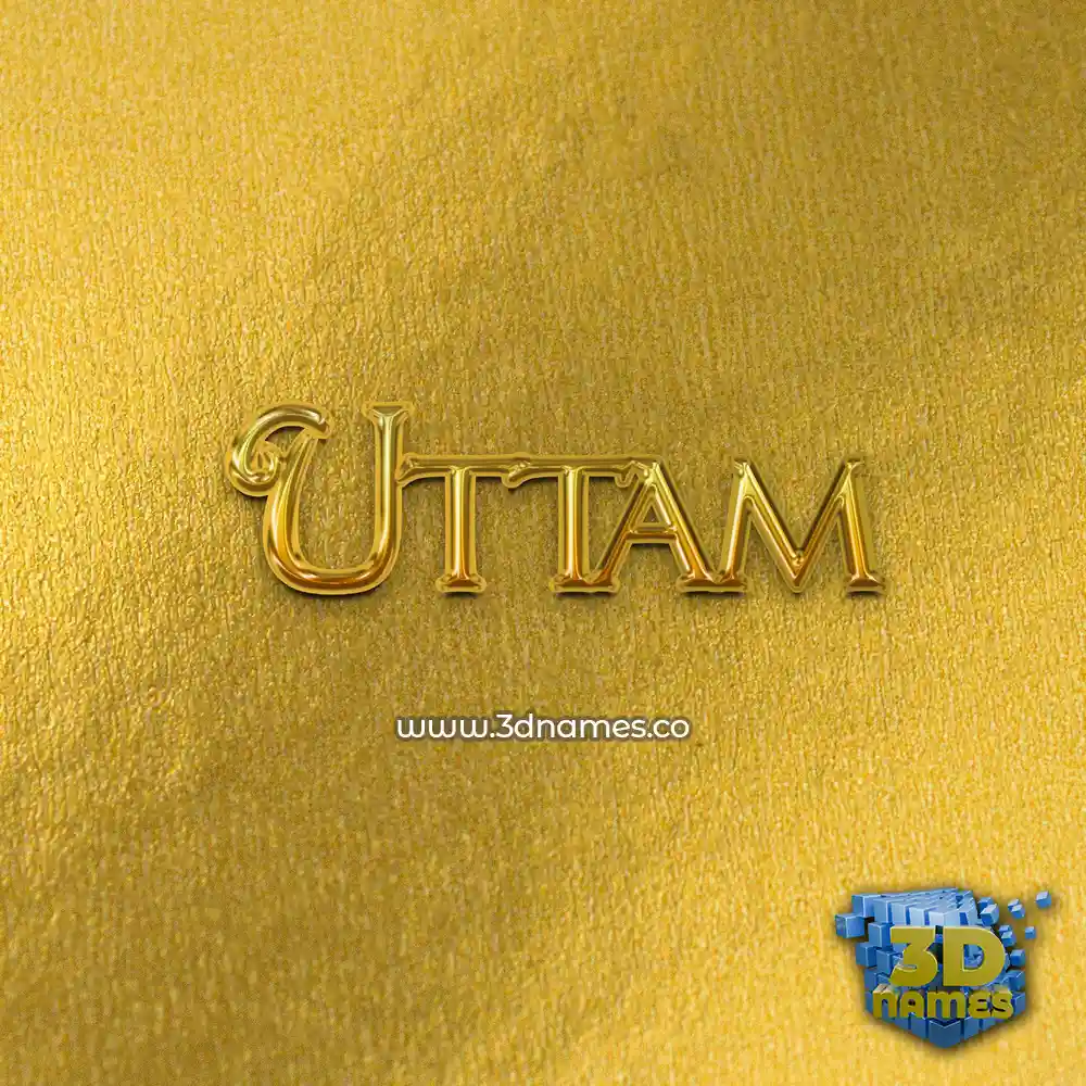 uttam in All Gold style - 3D name wallpaper