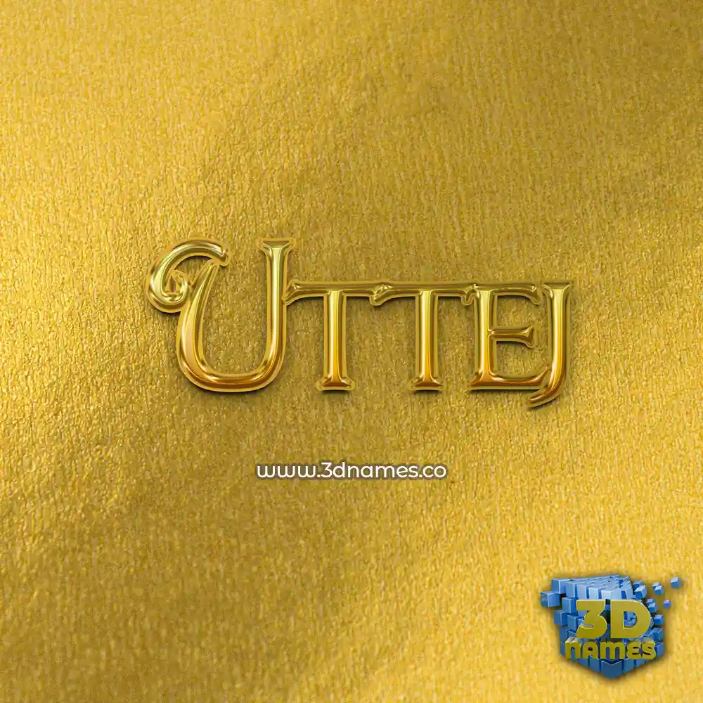 uttej in All Gold style - 3D name wallpaper