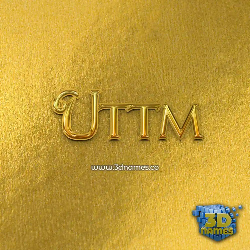 uttm in All Gold style - 3D name wallpaper