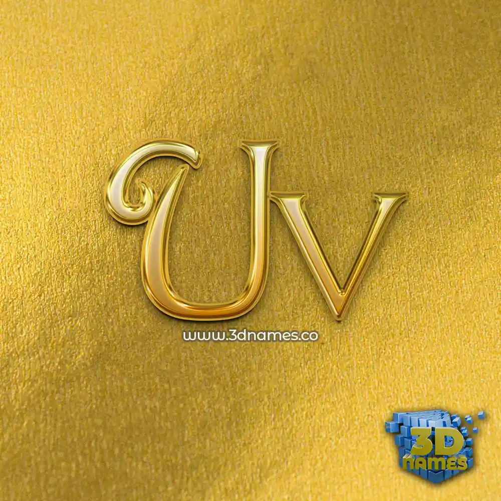 uv in All Gold style - 3D name wallpaper
