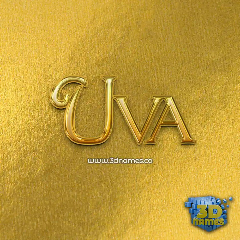 uva in All Gold style - 3D name wallpaper