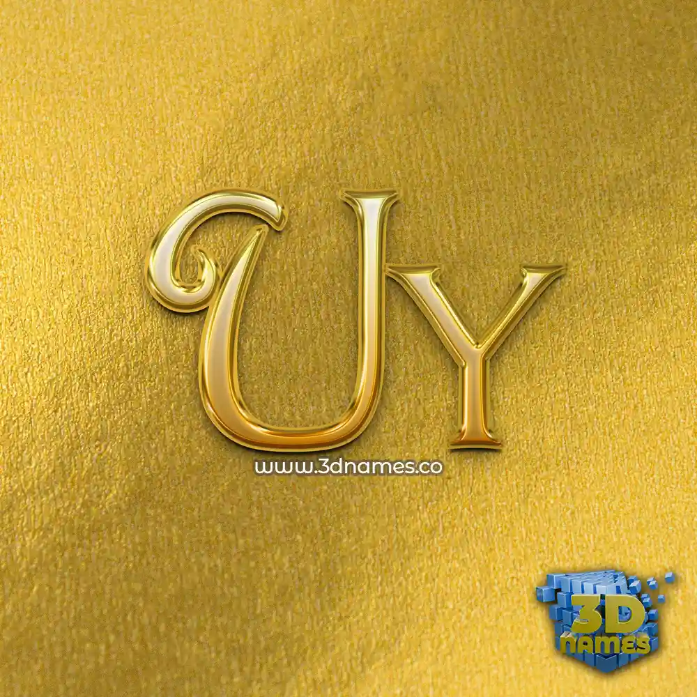 uy in All Gold style - 3D name wallpaper