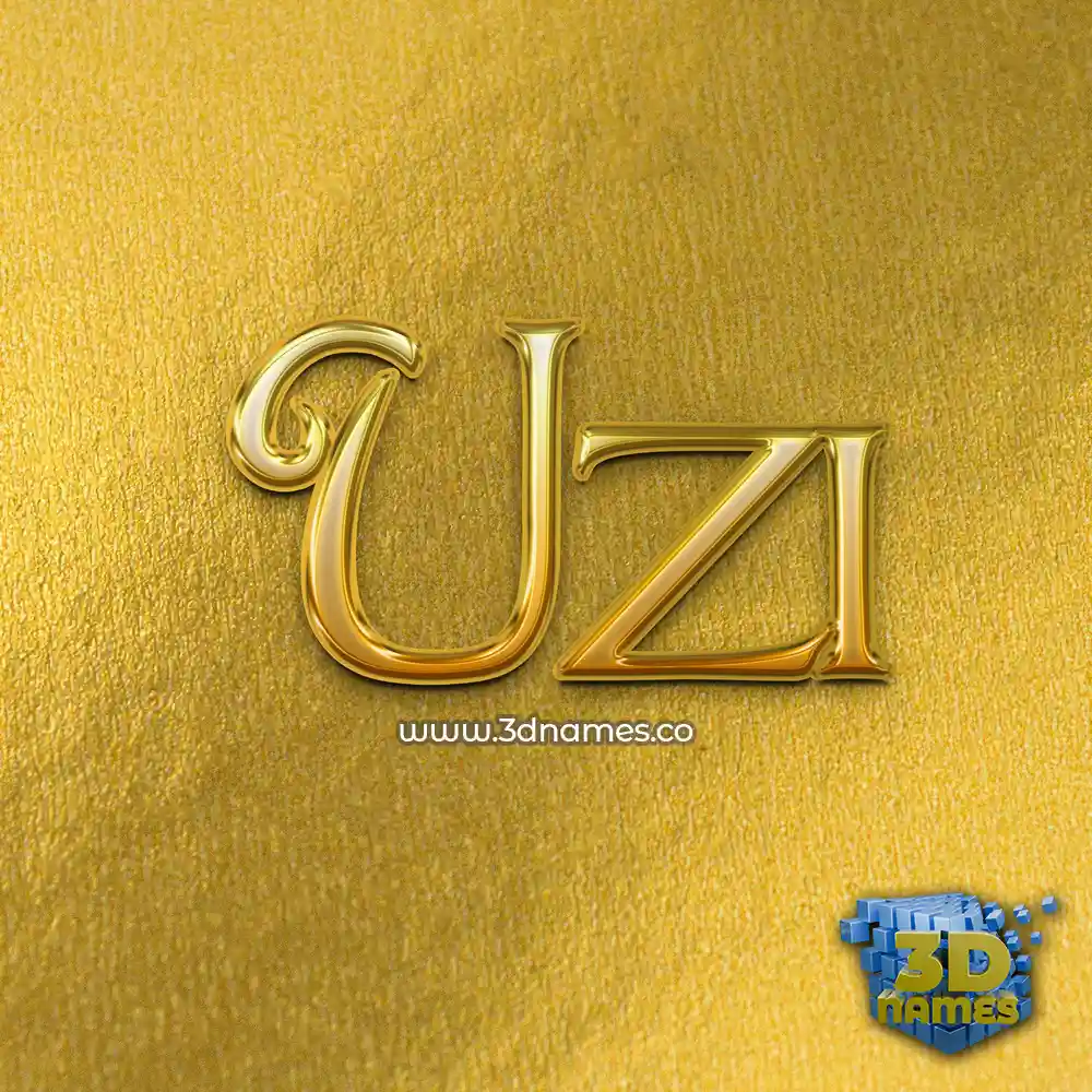 uzi in All Gold style - 3D name wallpaper