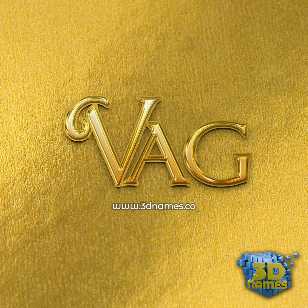 vag in All Gold style - 3D name wallpaper