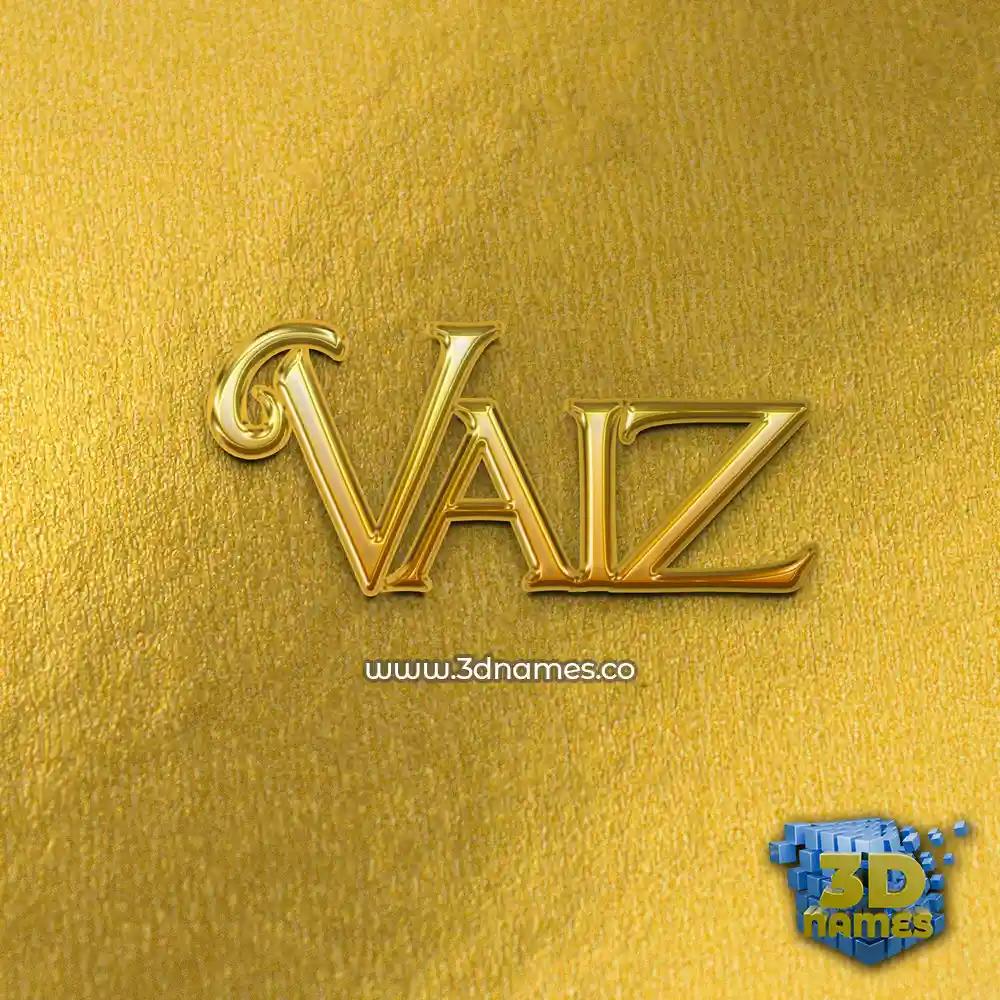 vaiz in All Gold style - 3D name wallpaper