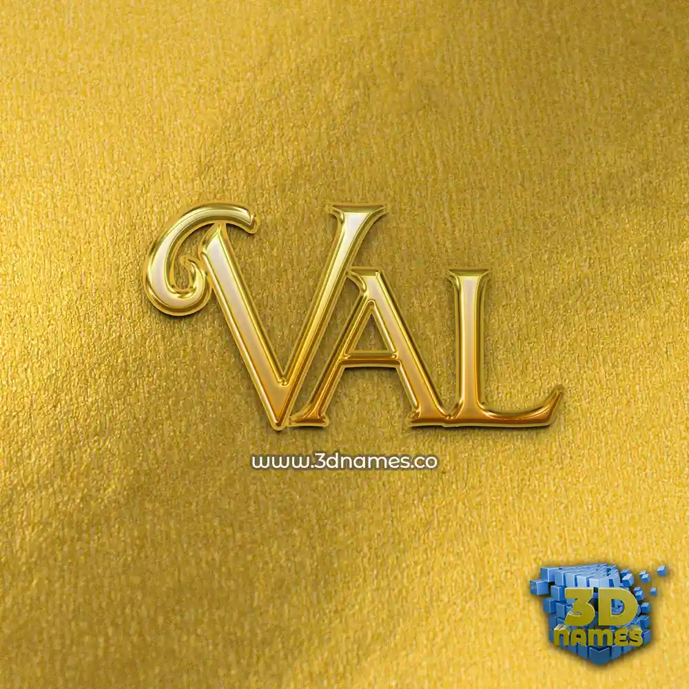 val in All Gold style - 3D name wallpaper