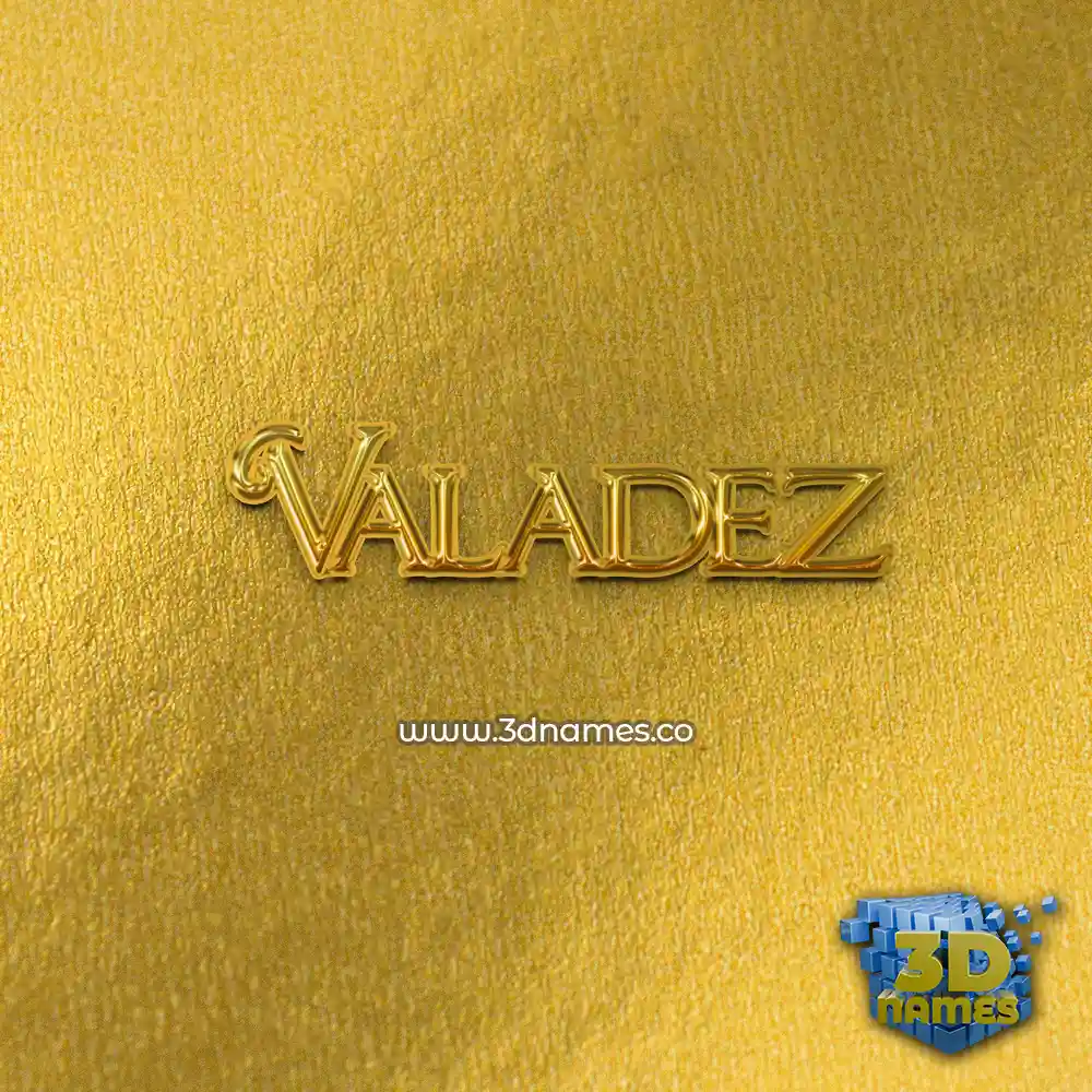 valadez in All Gold style - 3D name wallpaper