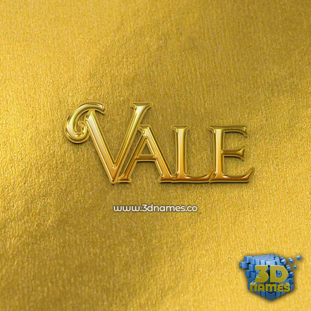 vale in All Gold style - 3D name wallpaper