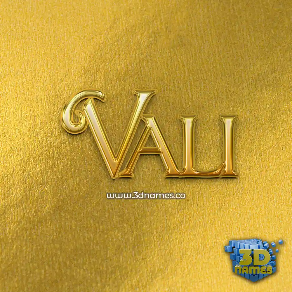vali in All Gold style - 3D name wallpaper