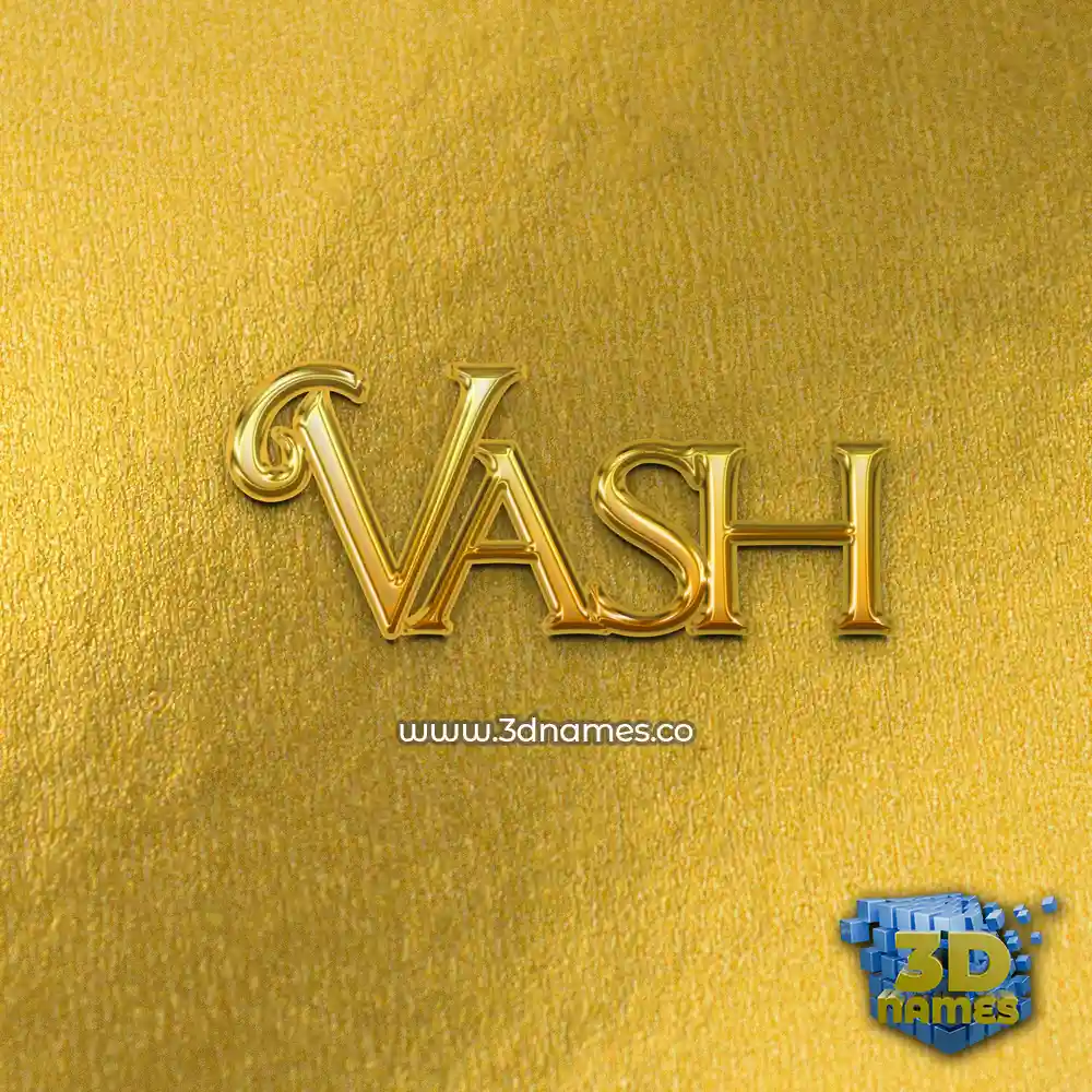 vash in All Gold style - 3D name wallpaper