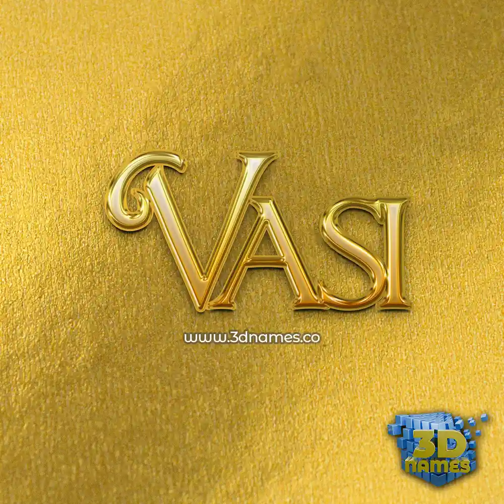 vasi in All Gold style - 3D name wallpaper