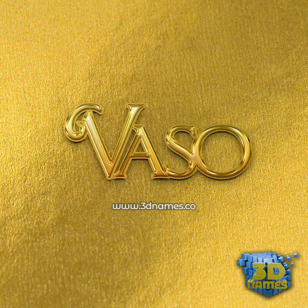 vaso in All Gold style - 3D name wallpaper