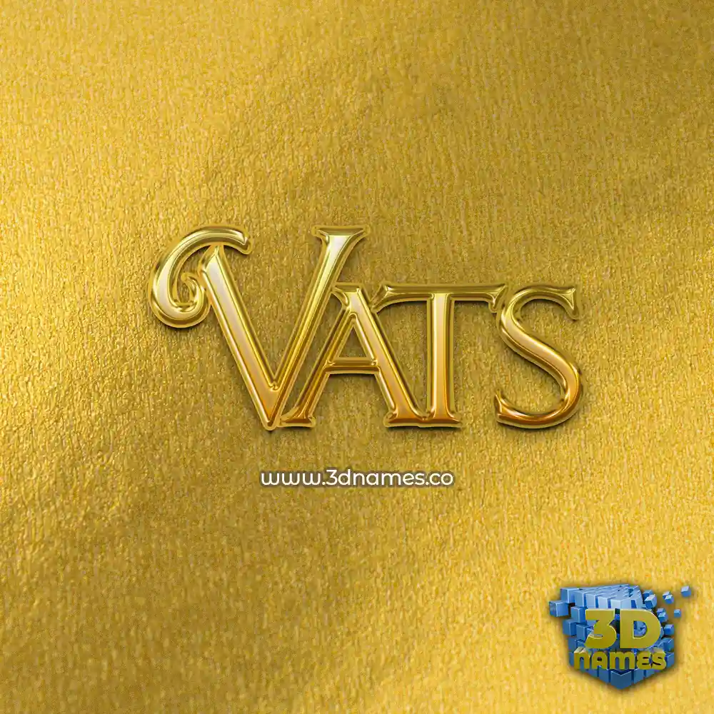 vats in All Gold style - 3D name wallpaper